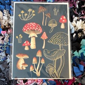 🆕Papyrus Reflective Mushrooms Blank Inside Greeting Card